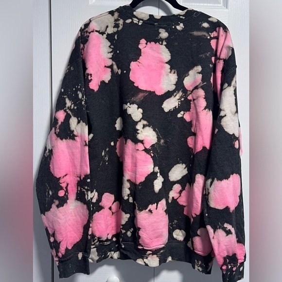 Acidi Tees Black With Pink/Cream Splatter Design Sweatshirt - Picture 3 of 3